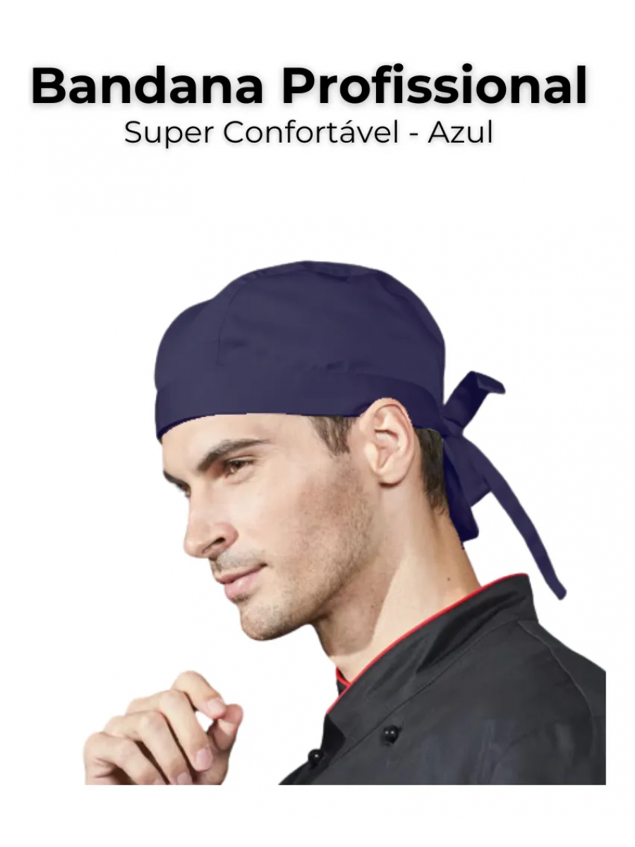 Kit 5 Bandanas Cozinha Unissex - Touca Garçom Chef Barman