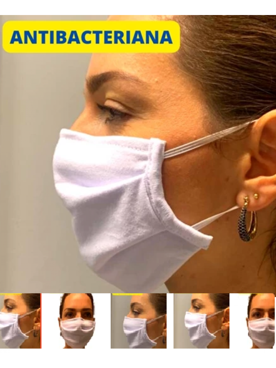 KIT 10 Máscaras Reutilizável Tripla Camada com Clipe Nasal