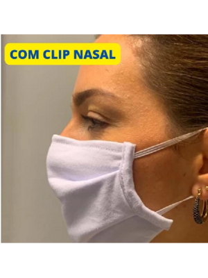 KIT 10 Máscaras Reutilizável Tripla Camada com Clipe Nasal